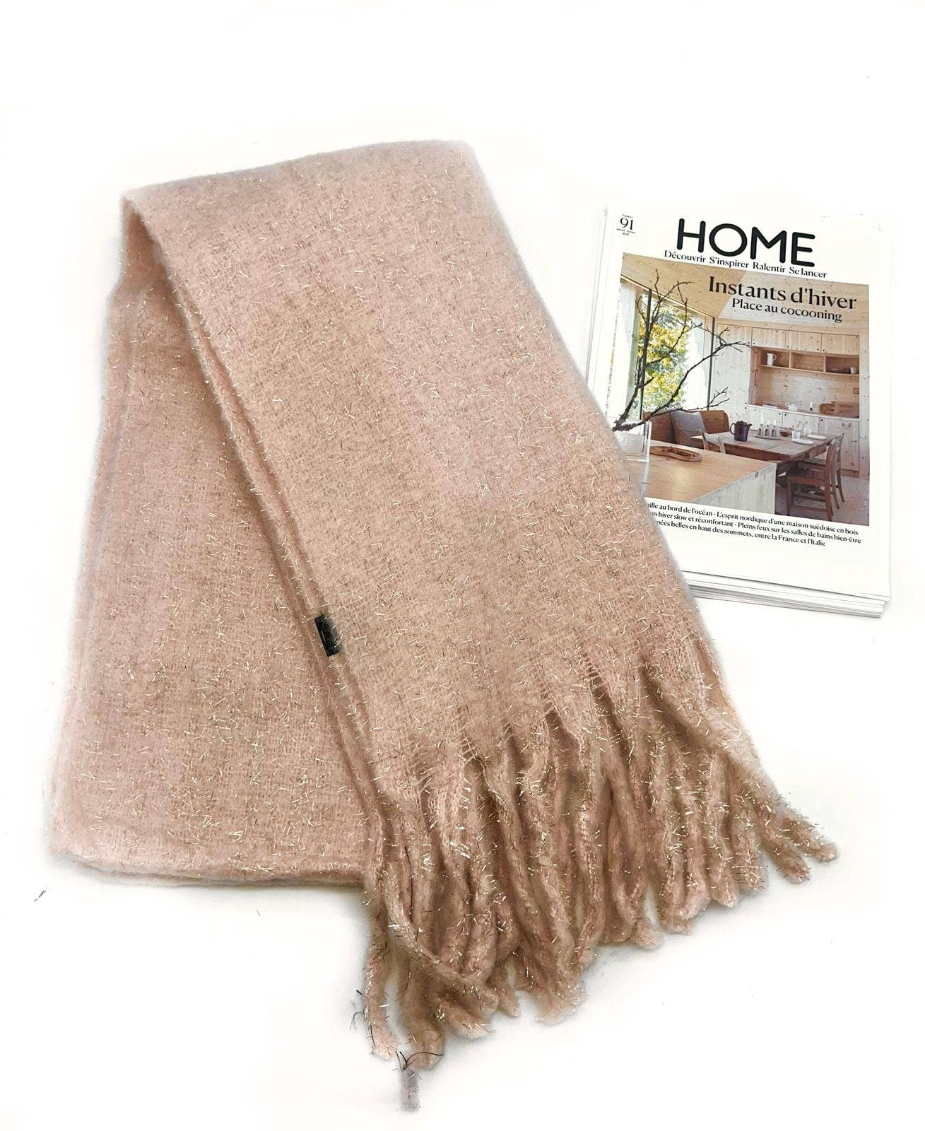 LINETA – Großhandel Schal – Damen – HH-336 Einfarbiger Schal mit großen Fransen und Lurex10