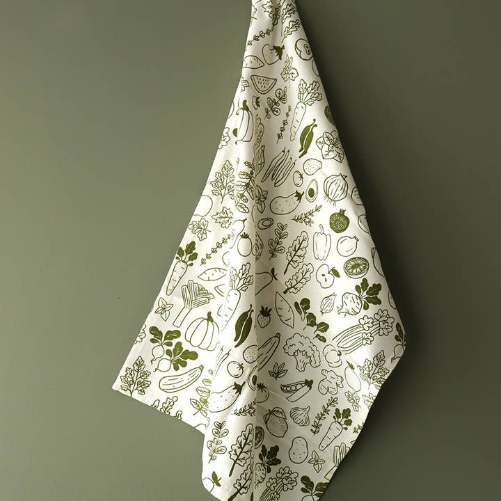 Hollandsche Waaren - Wholesale Tea Towel - Veggie Green Tea Towel1