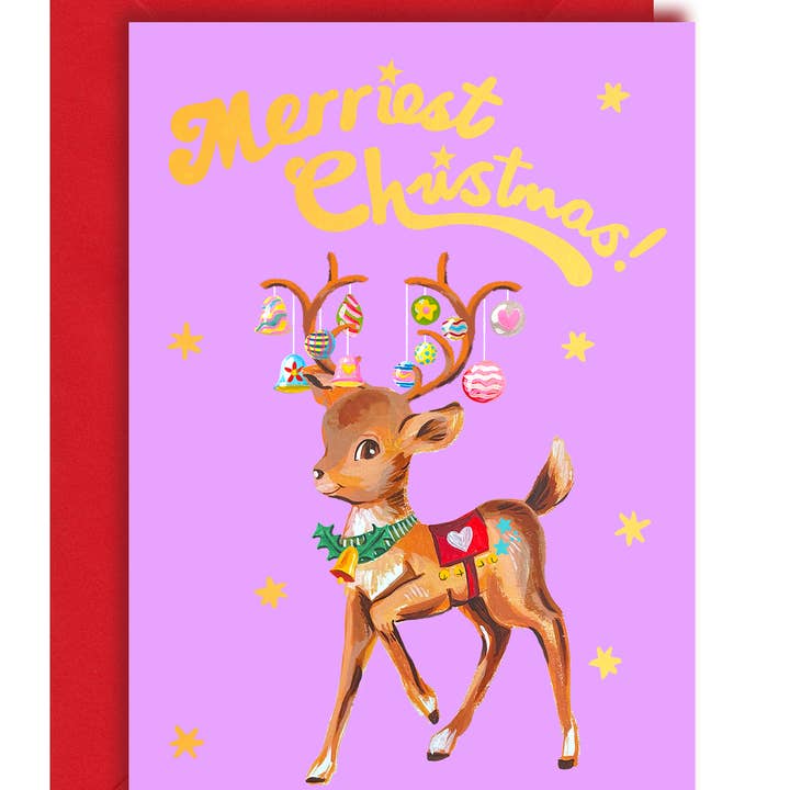 Tarjeta de reno navideño para venta al por mayor de Ickaprint