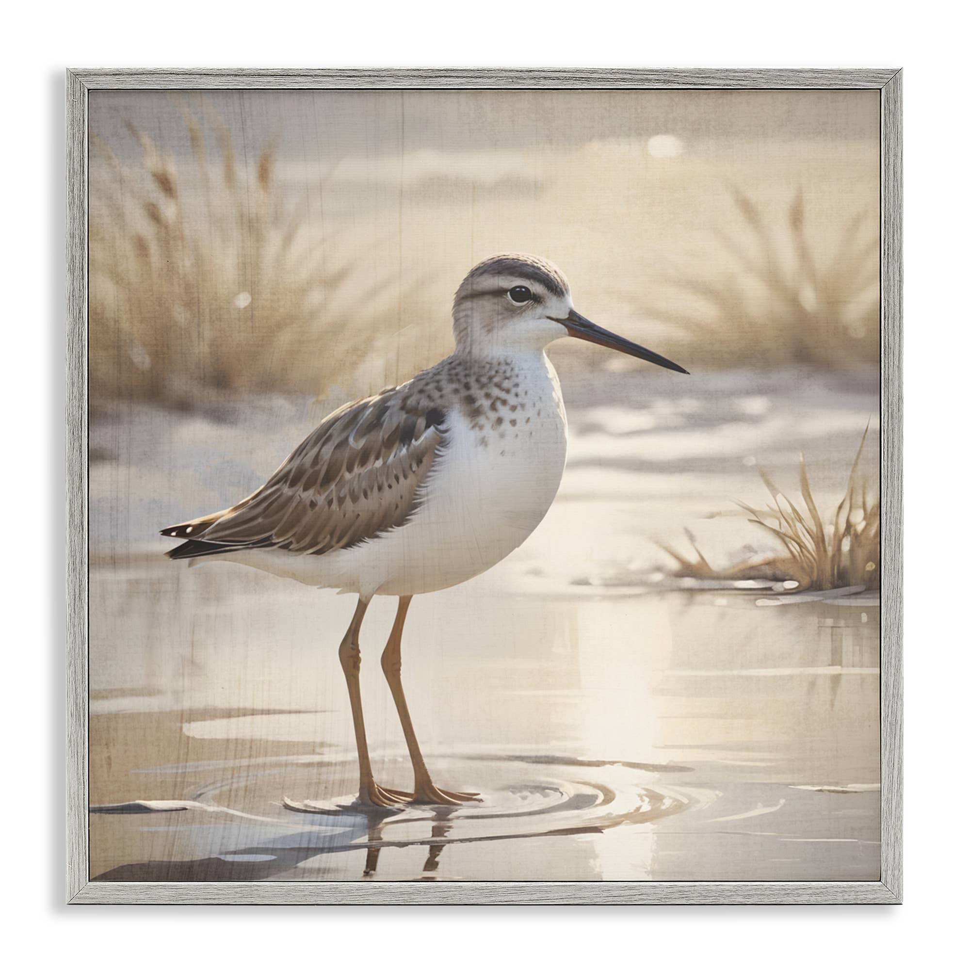 Stupell Industries – wholesale Wall sign – Sunlit Sandpiper in Shallow Water - Framed Wall Art20
