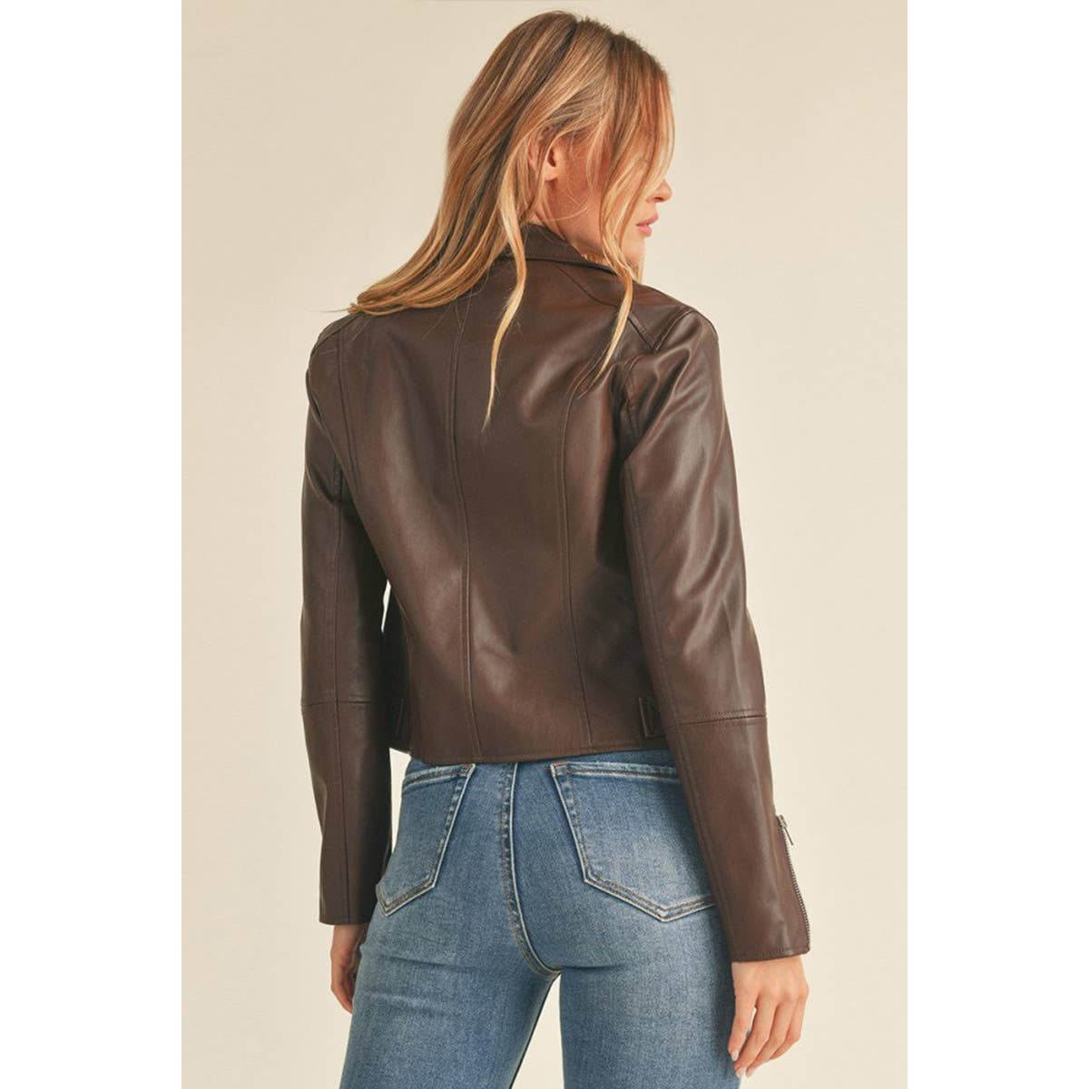 UP CLOTHING - Wholesale Leather Jacket - Women's - Biker PU Faux Leather Jacket10