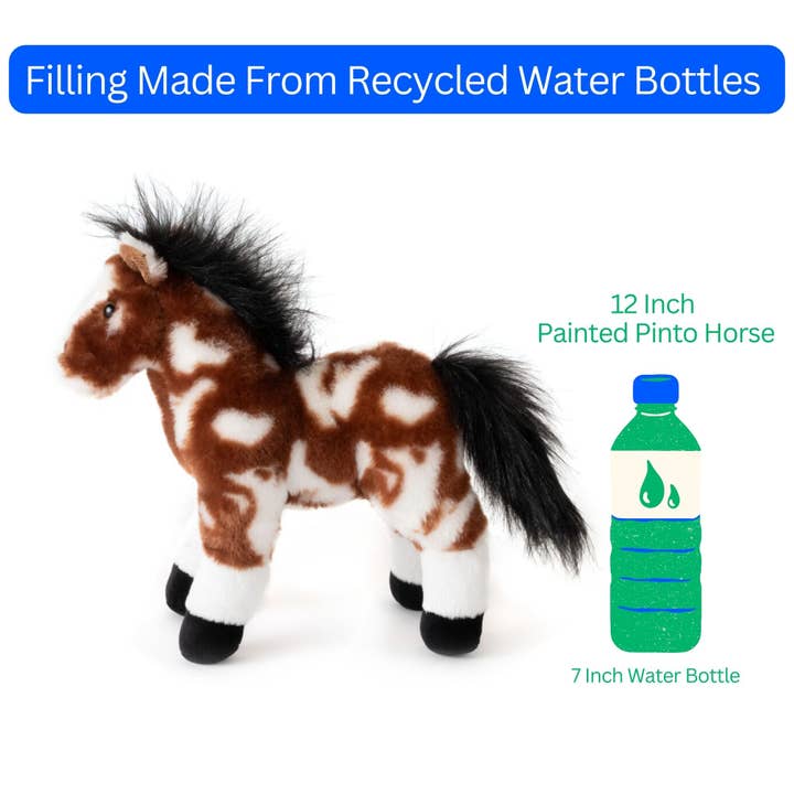 The Petting Zoo - Wholesale Stuffed/Plush Toy - Kids & Baby - 12" (30cm) Standing Horse Painted / Pinto Farm/Barnyard Animal1