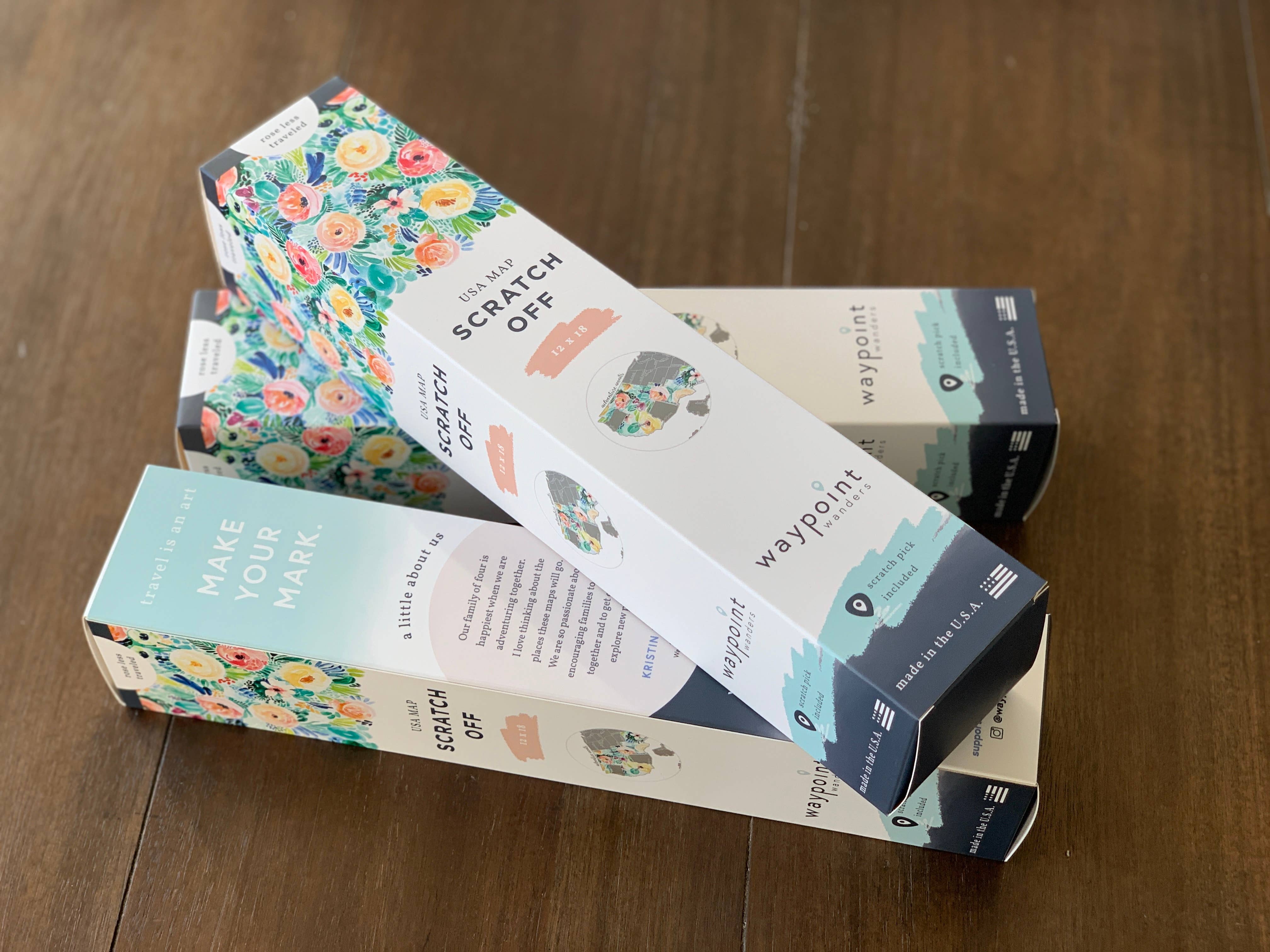 Waypoint Wanders - Wholesale Map - Floral US Scratch Off Map5