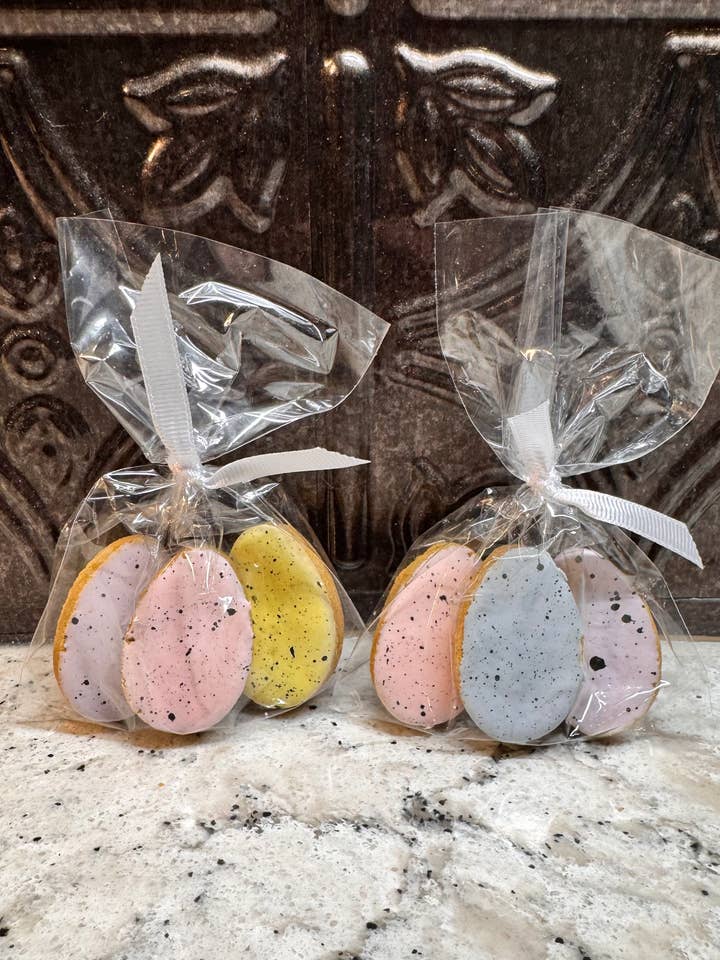 Easter Eggs - Pumpkin Peanut Butter Dog Treat for wholesale by Kova’s Bark Bakery