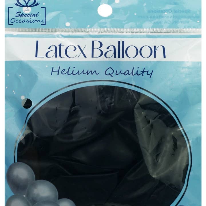 Black Latex Party Balloon, 12in, 10ct for wholesale by Angels Craft
