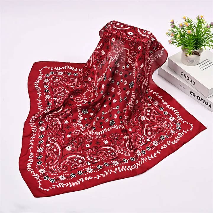Sweet Cherry Sky - Wholesale Scarf - Women's - Western Bandana Scarf Silk in a Variety of Colors