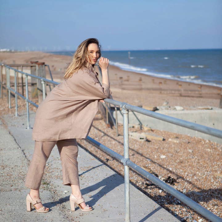 Beige Magnolia Turtle Neck for wholesale by EKIN FROG