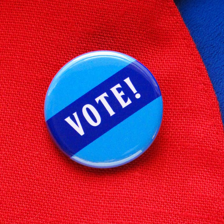 Badge d'élection politique épingle à dos 1,25" VOTE pour la vente par Word For Word Factory