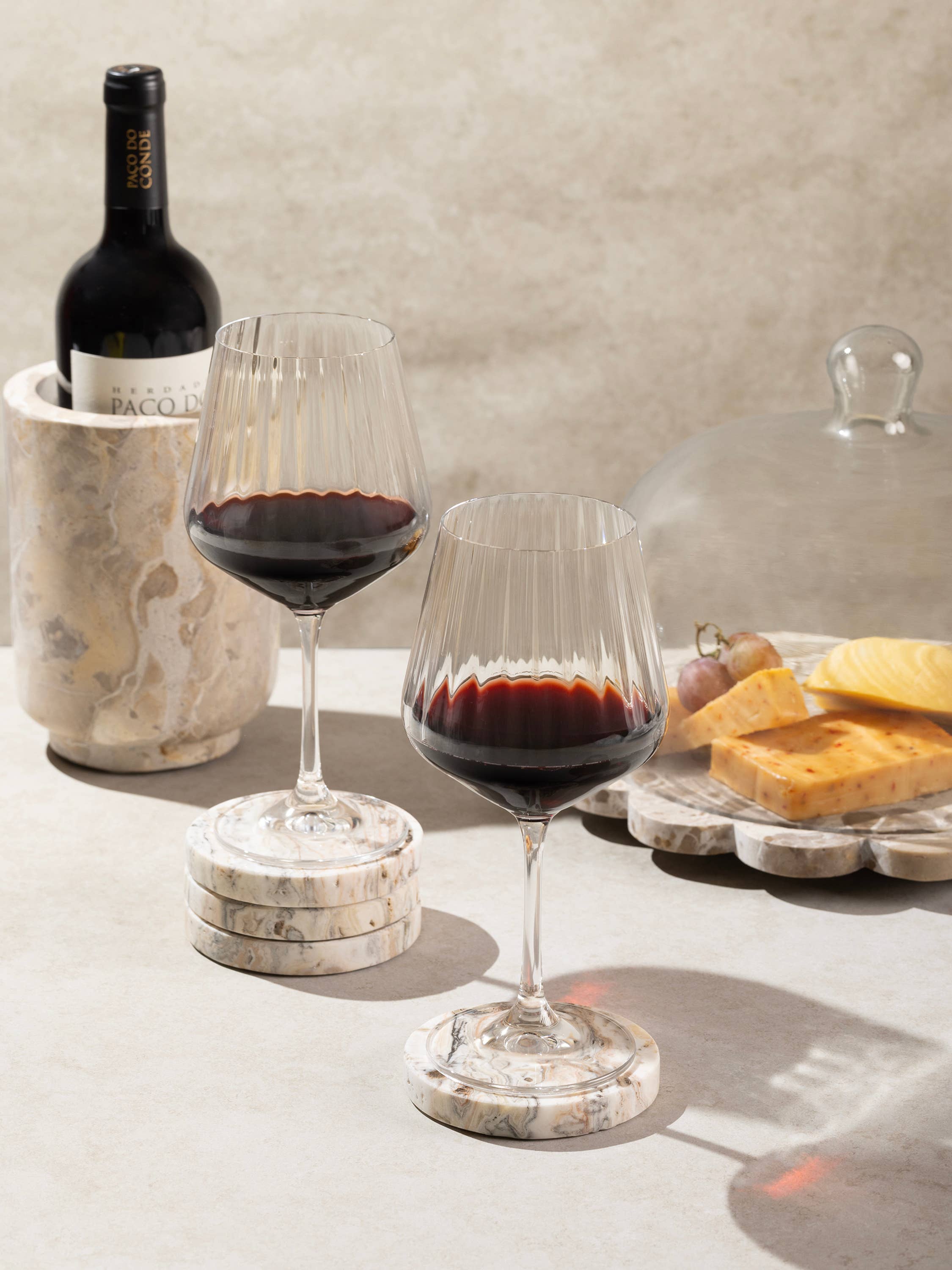 GAURI KOHLI - Wholesale Coasters - Tasmania Semi-Precious Travertine Onyx Coasters · Set of 42