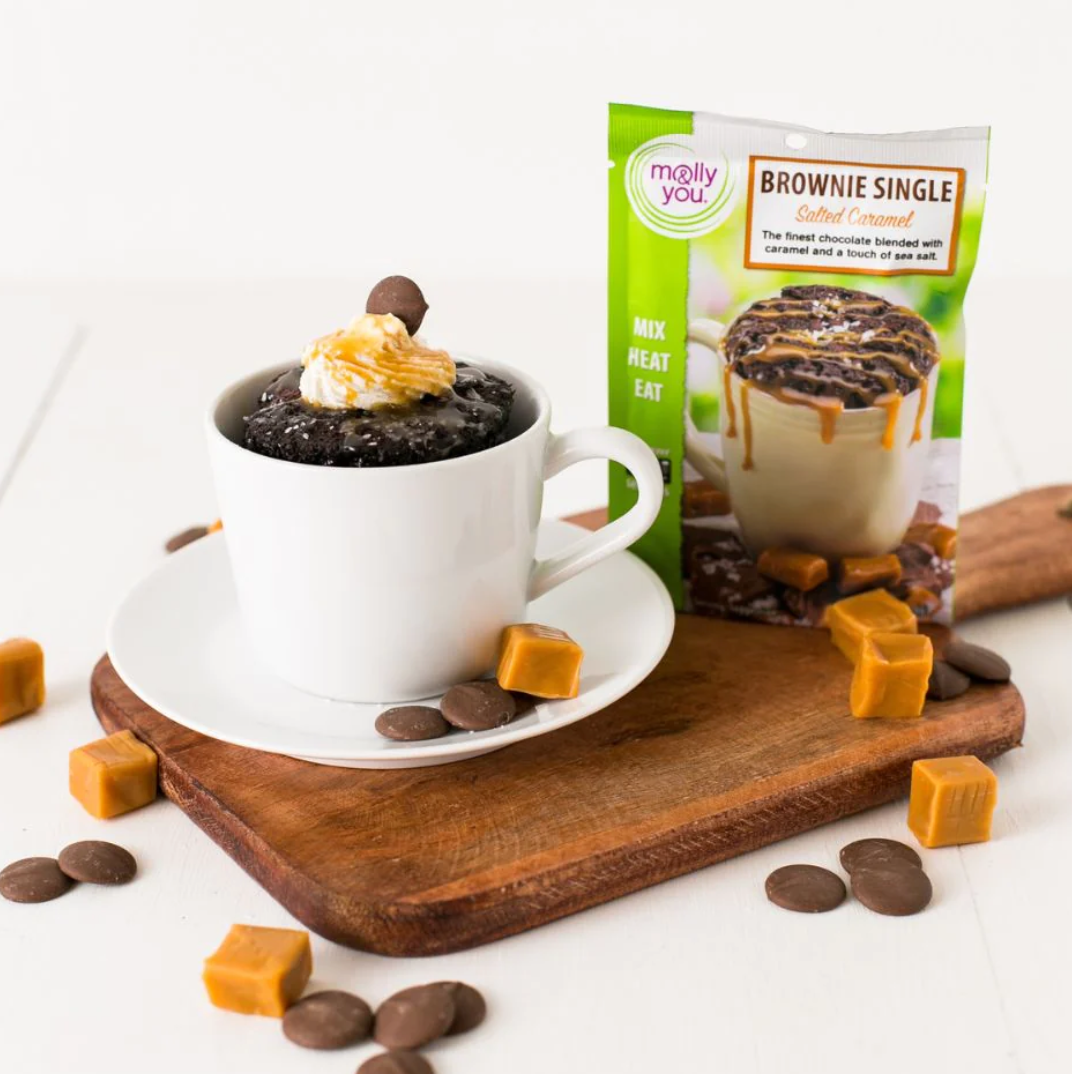 molly&you® - Wholesale Brownie Mix - Salted Caramel Brownie Microwave Single5