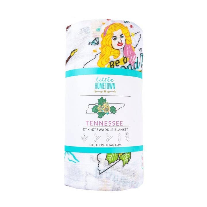 Tennessee Baby Muslin Swaddle Receiving Blanket (Floral) for wholesale by Little Hometown