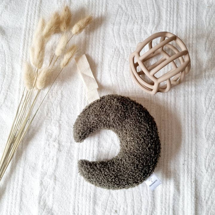 Rammelaartje - Wholesale Pacifier - Baby - Pacifier clip filled Teddy Cloth Moon - Army2