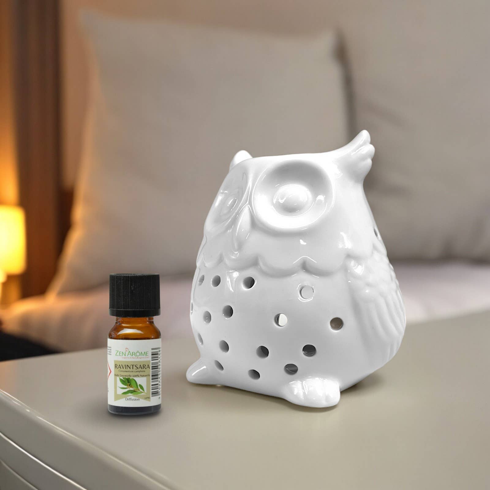 Zen'Arôme - Wholesale Fragrance Warmer - Ceramic Owl Fragrance Burner - Compatible with Melts10
