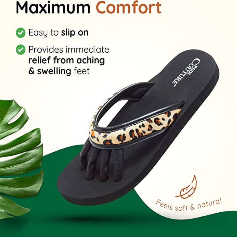 Pedi Couture - Wholesale Sandals - Women's - Leopard  Women's Yoga Toe Separator Sandals2