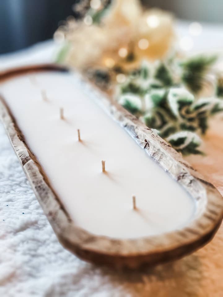 Dough Bowl Candle - Long oval, 6 wick for wholesale by Dark Horse Handcrafted