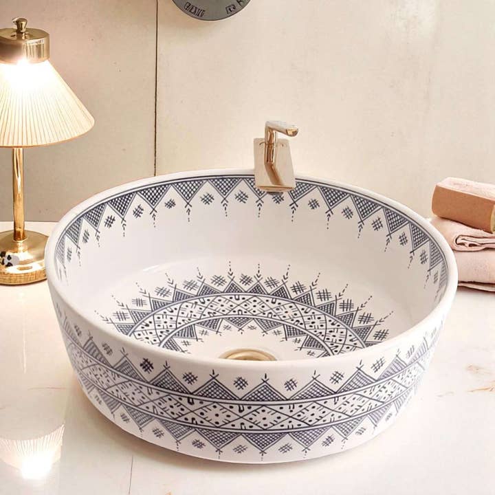 Artisan Pottery Bathroom Sink for wholesale by AtlasPerles