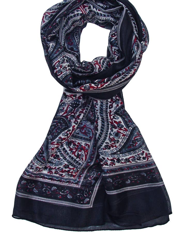 Paisley Silk Printed Scarf for wholesale by Ayurvastram