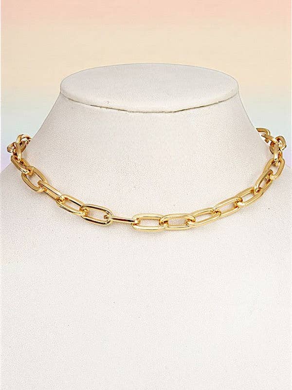 Halskæde med enkel kædeled krave for engroshandel hos Andrea Bijoux