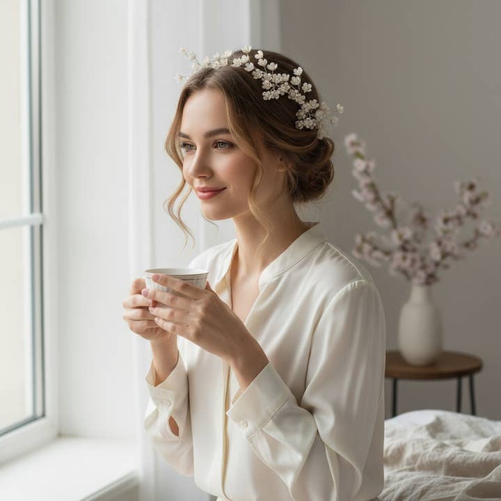 VIDEIRA ESTILO BOHO - HP219 PRATA por atacado de Athena Bridal Jewellery