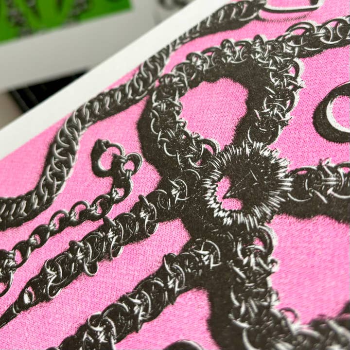 Mestiza Makes - Wholesale Art Print - Chainmaille Bow Riso Print3