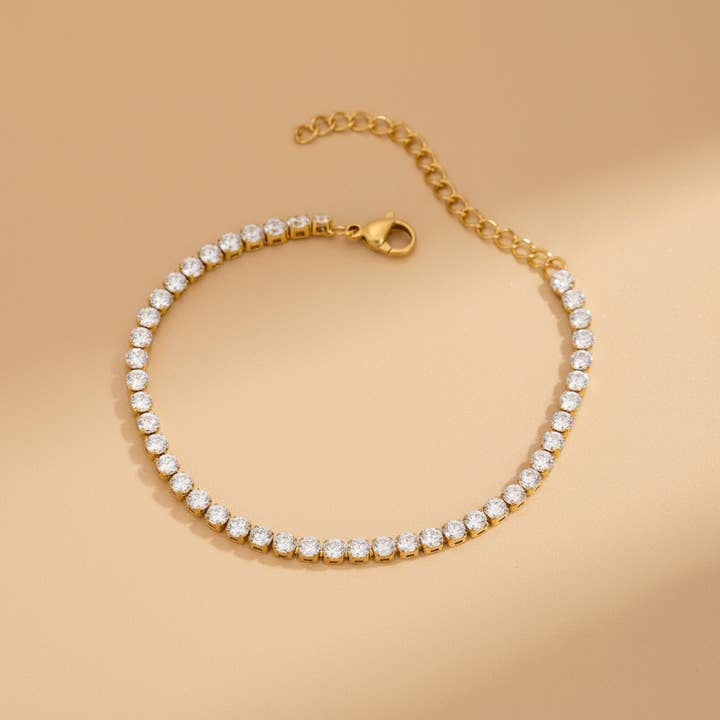 Astra Tennis Bracelet 18k Gold Waterproof In Gift Box for wholesale by Gold Lunar