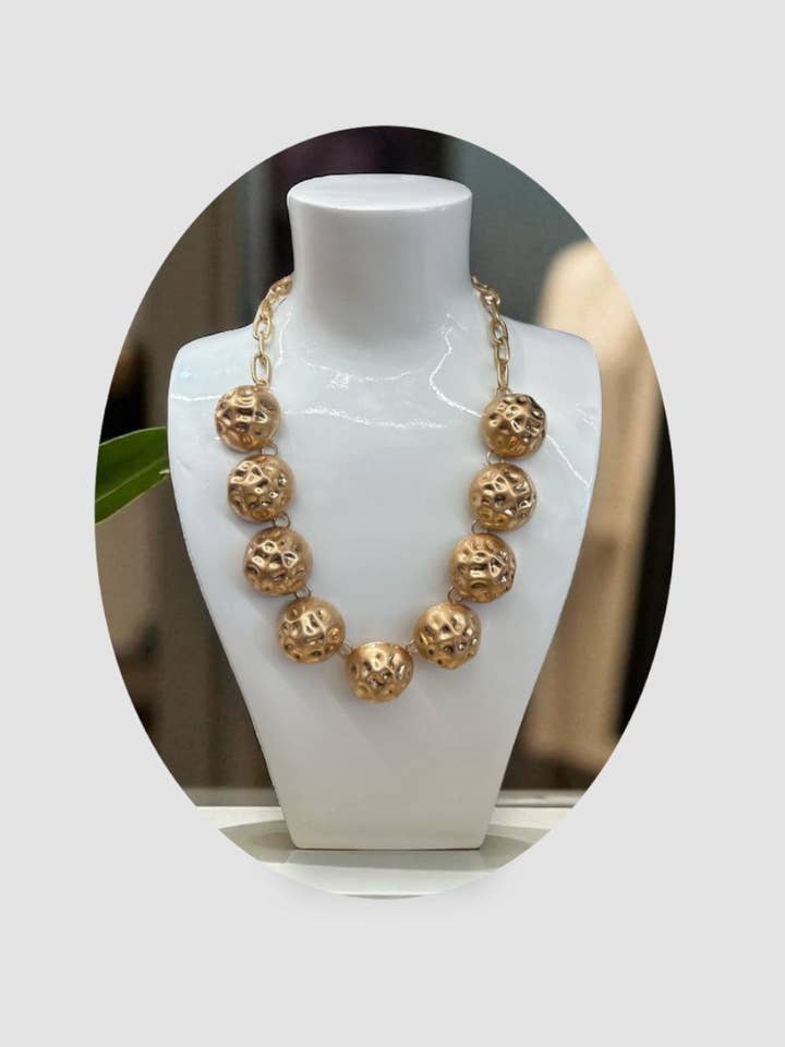 Textured Etruscan Pebbled Chain Necklace(9036861060) for wholesale by Sunshine Fashion Accessories