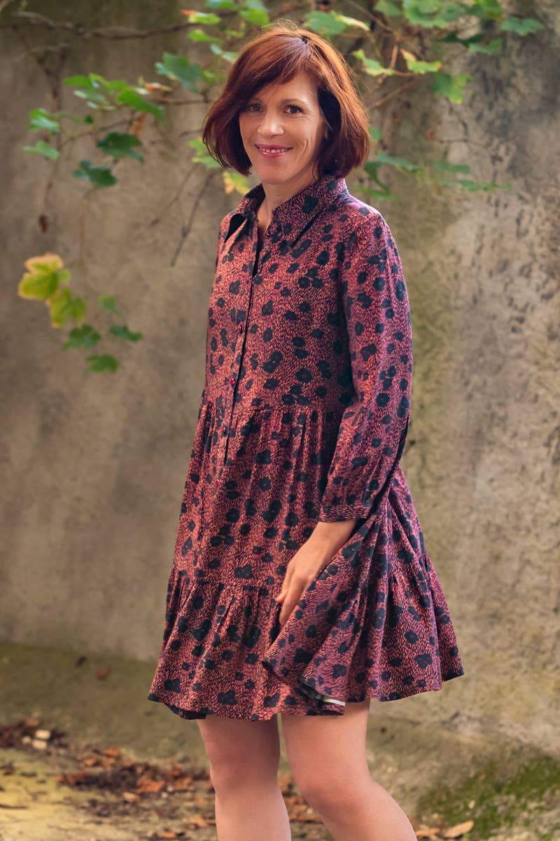 Eglantine et Zoé – Engroshandel Stofbolt – Blue Punti stof i viscose poplin11