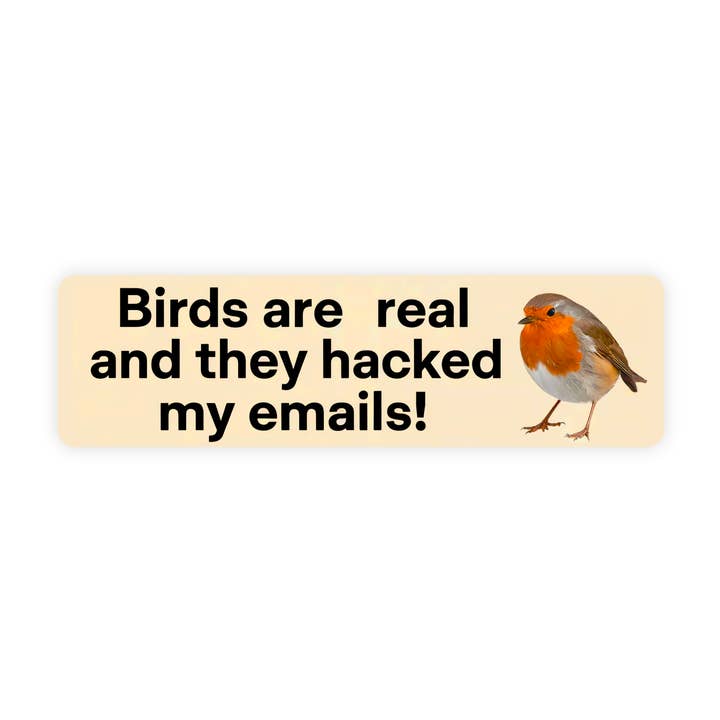Vogels Zijn Echt En Ze Hebben Mijn E-mail Gehackt Grappige Bumpersticker voor wholesale door Sticker Bull
