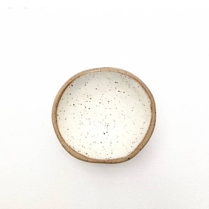 Korai Goods - Wholesale Jewelry Dish - Speckled Footed Trinket Dish/ Matte White1