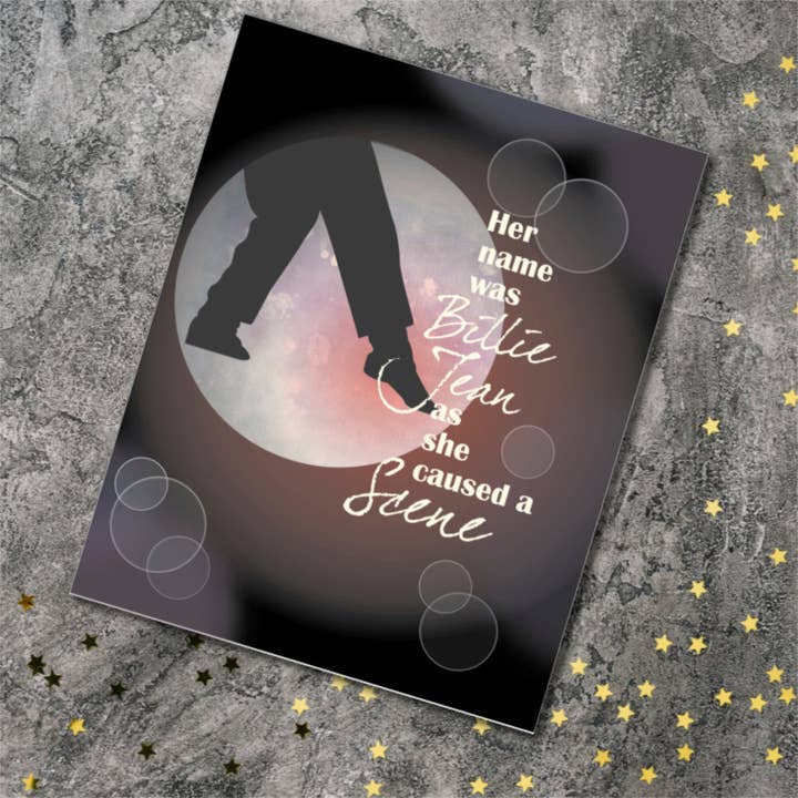 Song Lyrics Art - Wholesale Art Print - Billie Jean by Michael Jackson - 80s Song Lyric Artwork Print