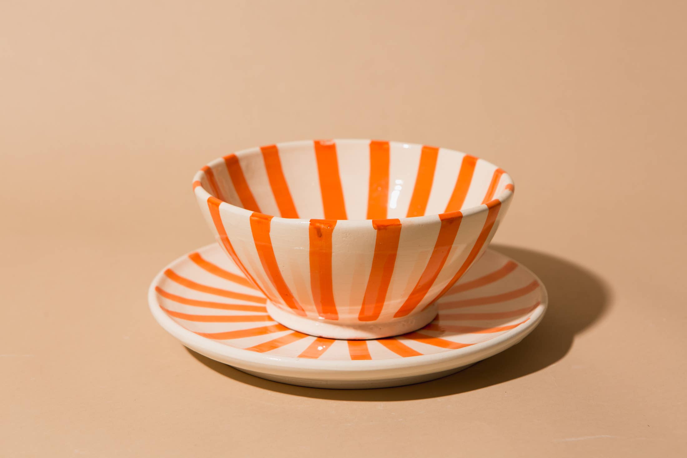 Pink Cactus & Co - Wholesale Decorative Plate/Dish/Bowl - Stripe Plate1