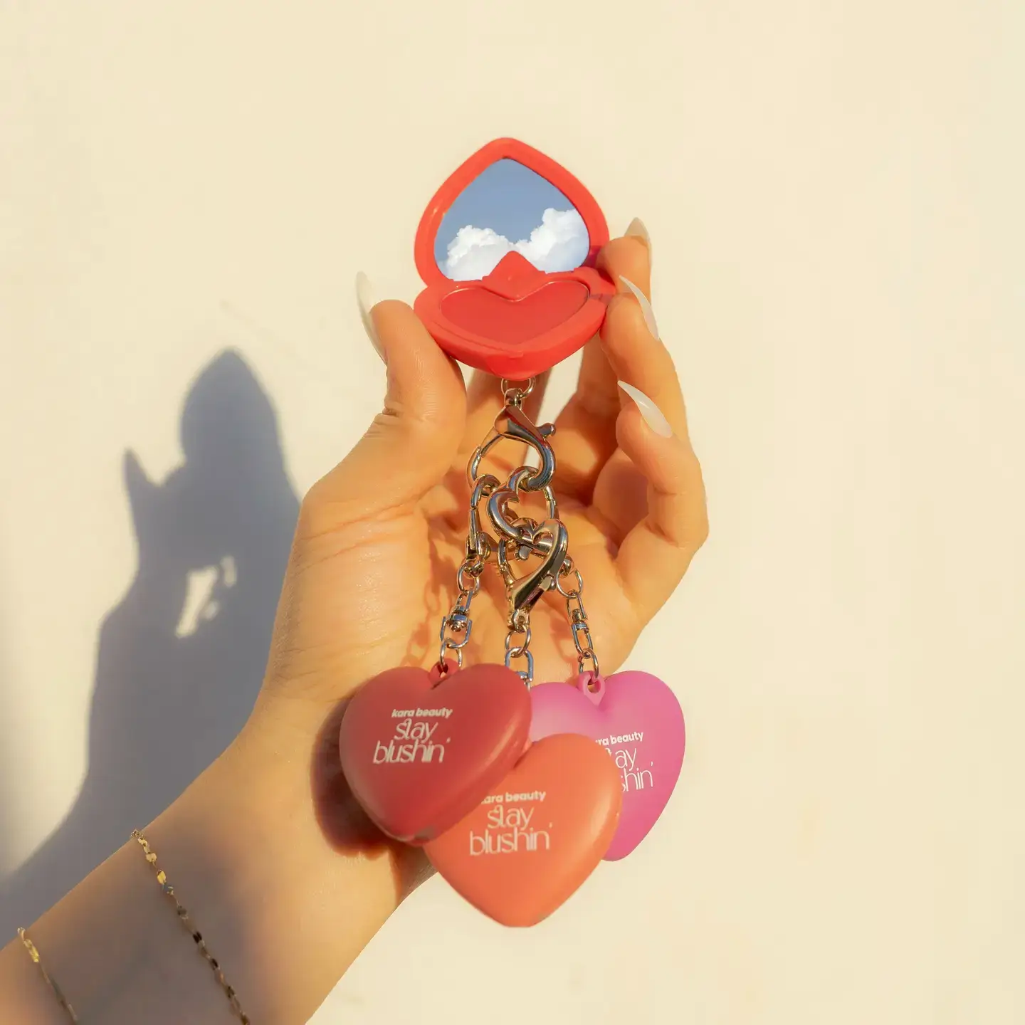 Kara Beauty - Vendita all'ingrosso Fard - Portachiavi Crema Blush per Labbra e Guance Stay Blushin! - Flirty Flush3