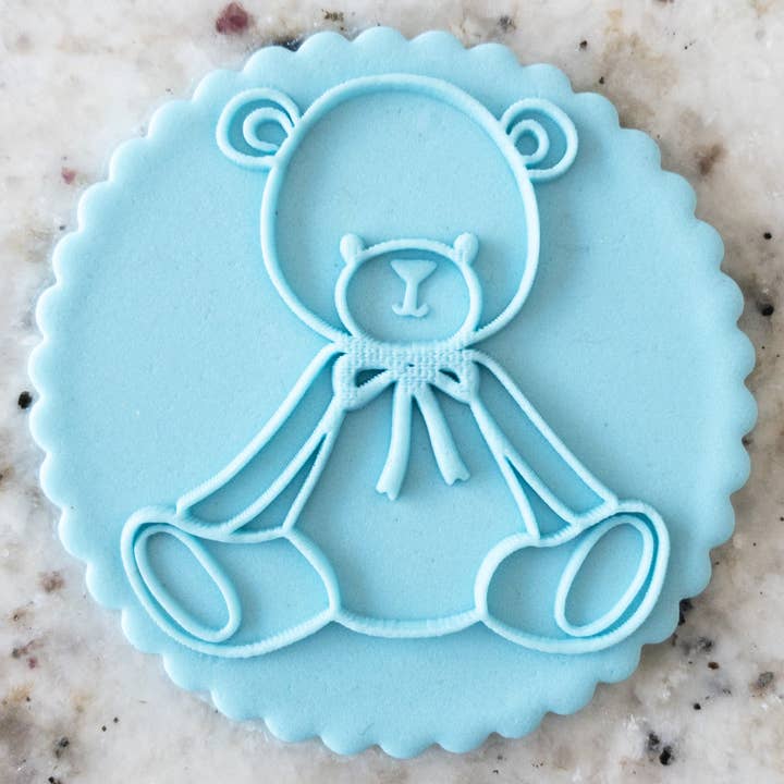 Hugo The Bear Cookie Biscuit POPup Stamp for wholesale by Cut Bake Stamp