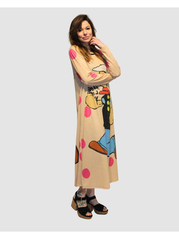 BanBat – wholesale Klänning - Dam – Popeye tryckt lång klänning - REF: 239325