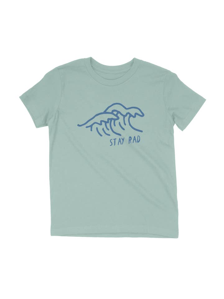 Surf Bølger Bliv Rad Børne T-shirt for engroshandel hos Buffalo Mountain Print + Supply