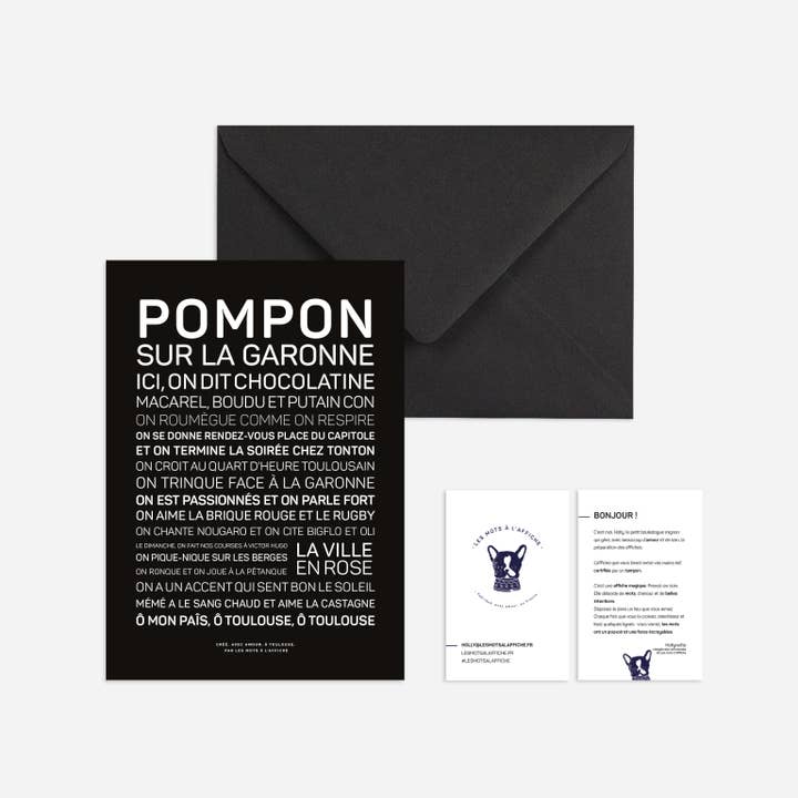 LES MOTS A L'AFFICHE - Wholesale Poster - Garonne Pompon poster - black background1