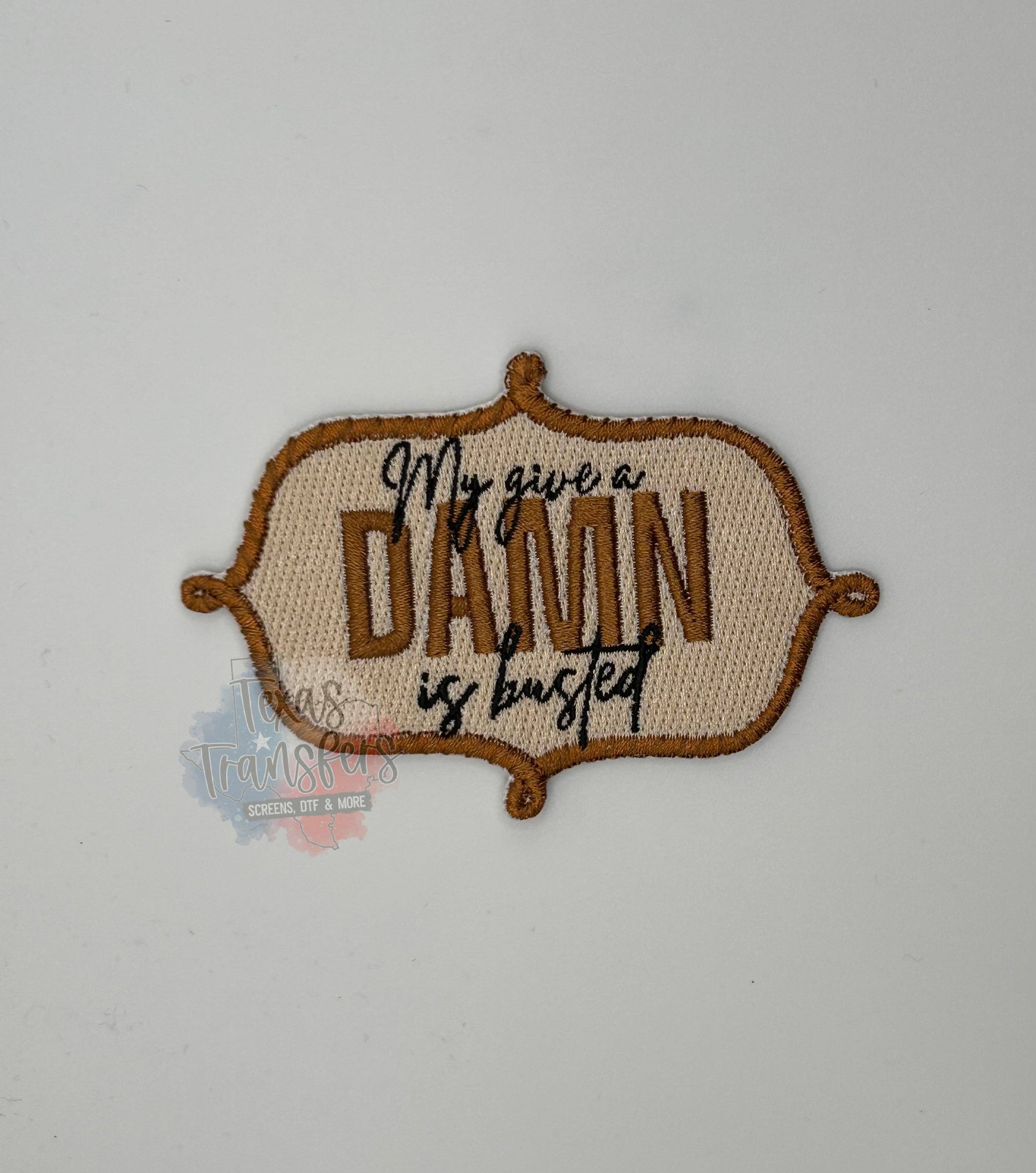 Texas Transfers – Engroshandel Patch – Mit "Give a Damn's Busted" strygemærke *EKSKLUSIVT*1