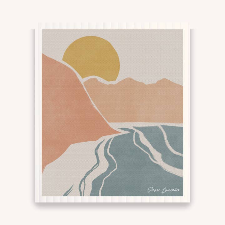 Paper Baristas – toalha de cozinha por atacado – Conjunto de 3 Panos de Pratos Suecos: Paisagem Line Combo3