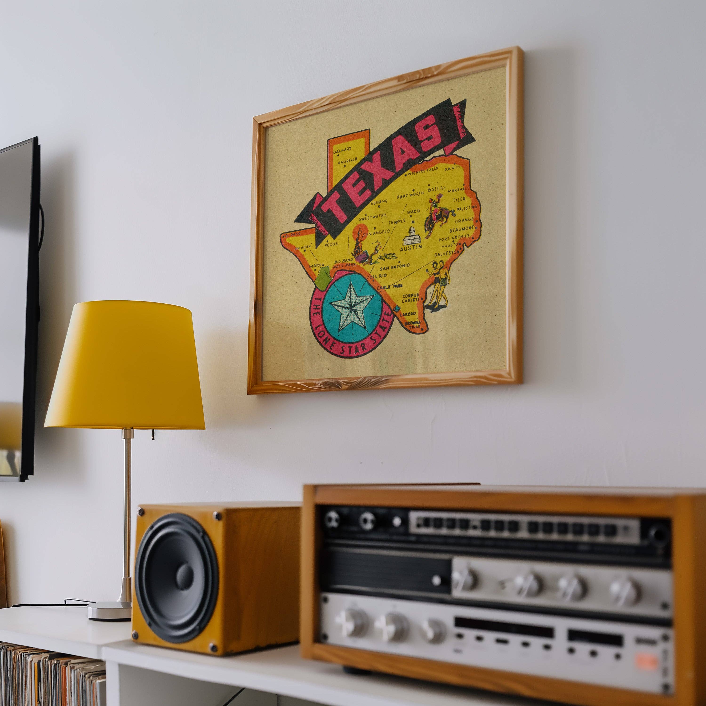 Tejas Country Club - Wholesale Art Print - Vintage State of Texas Travel Map Decal Art Print5