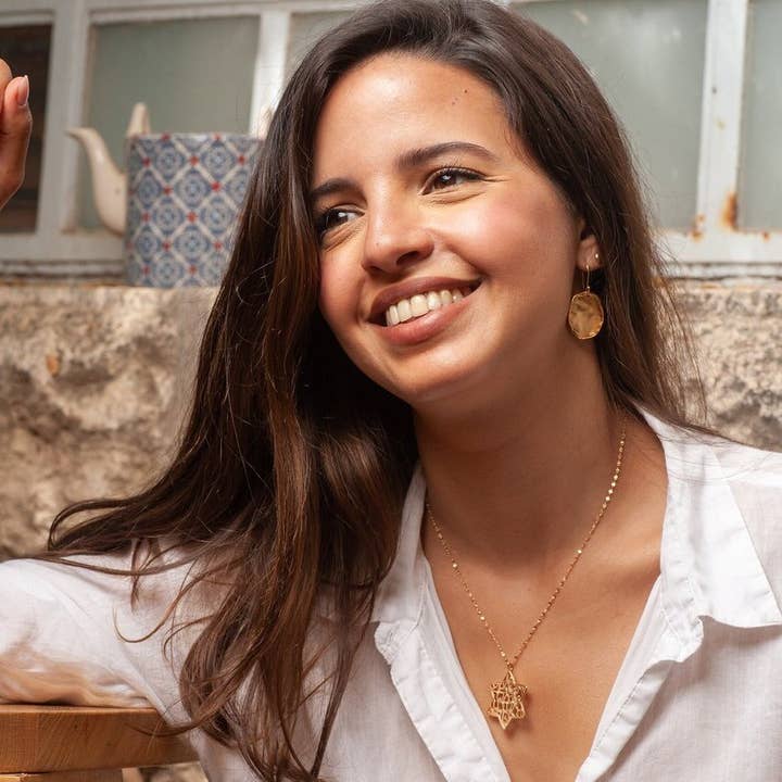 Koch La Ni Jewelry – wholesale Hänge-/berlockhalsband – Shema Israel Davidsstjärna 18K guldpläterat hängsmycke halsband6