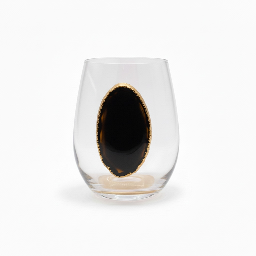 Zim Designs - Wholesale Wine Glass - Agate Handmade Stemless Wine Glass3