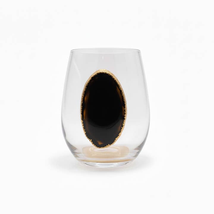Zim Designs - Wholesale Wine Glass - Agate Handmade Stemless Wine Glass3