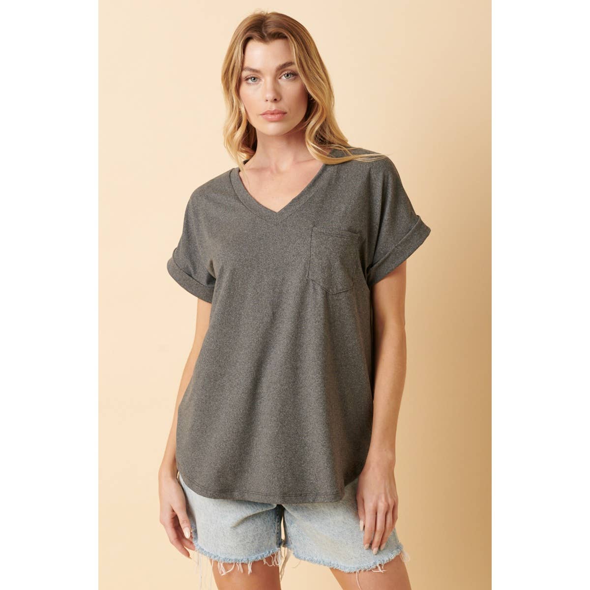 mittoshop – Engroshandel Strikket top - Dame – T9153 - DTY V-HALS MED 1 LOMMEDETALJE DOLMAN STRIKKET TOP3