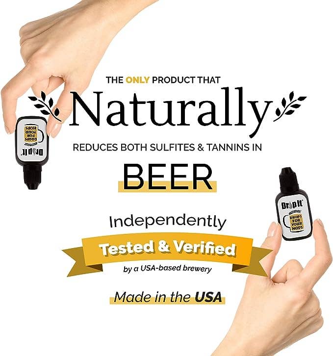 WineRX - Wholesale Beer/wine caddy - Drops For Your Hops -Sulfite and Tannin Reducer for Beer