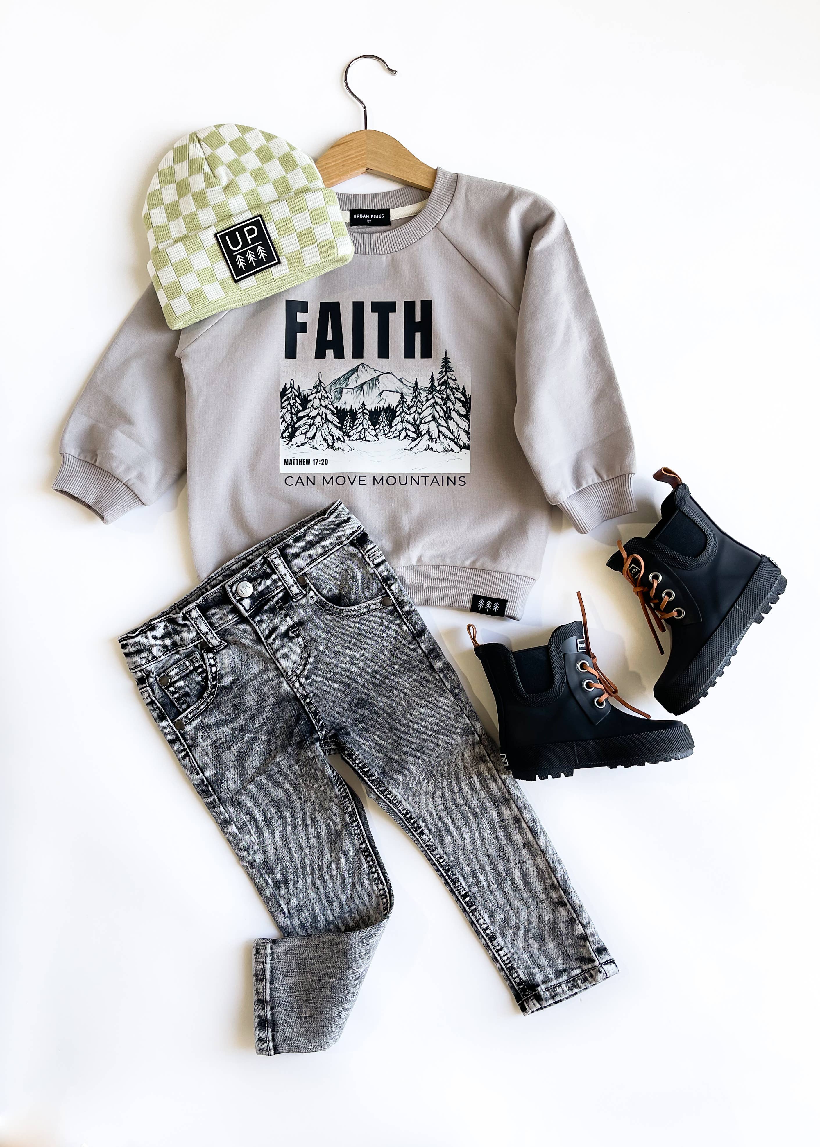 Urban Pines - Wholesale Sweatshirt - Kids - Faith Can Move Mountains Crew3