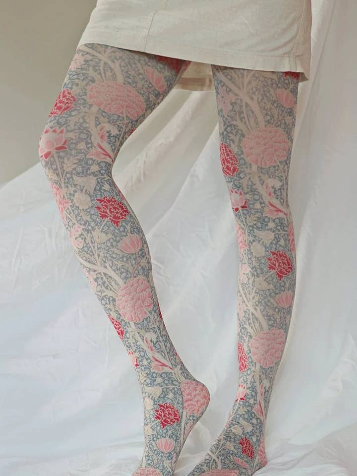 Tabbisocks – Engroshandel Tights - Dame – CRAY af WILLIAM MORRIS Trykte kunst strømpebukser1