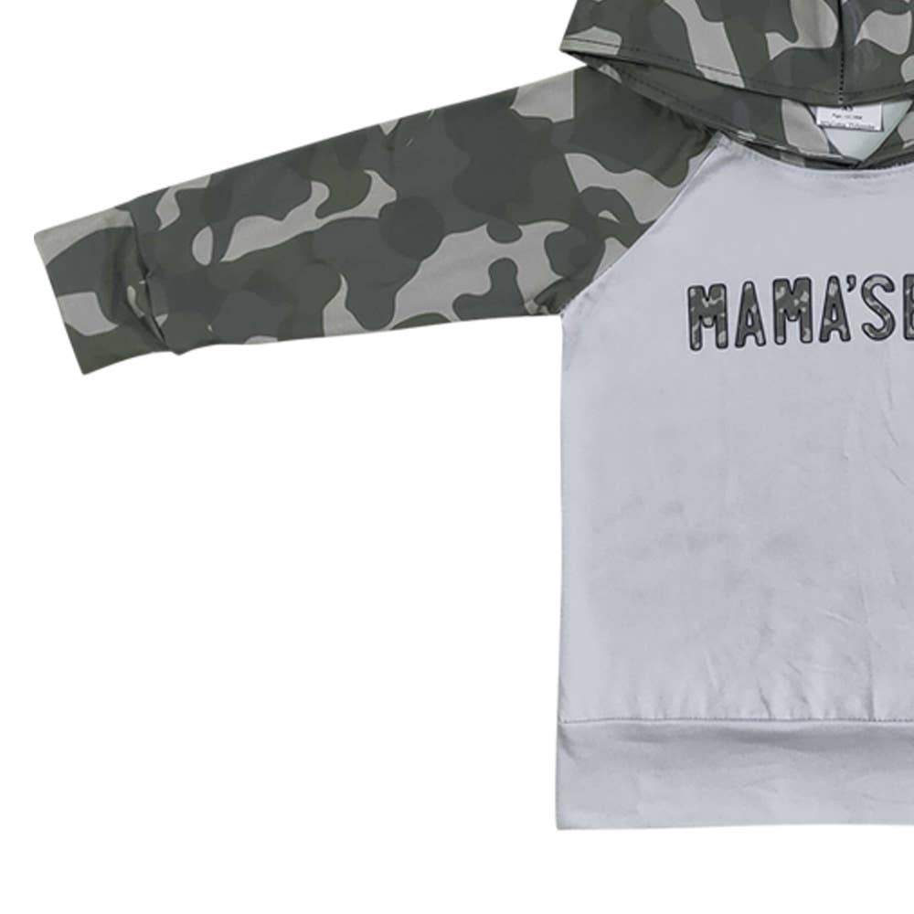 Aier Wholesale - Wholesale Hoodie - Kids - Baby boys mama's boy camo hooded shirt tops3