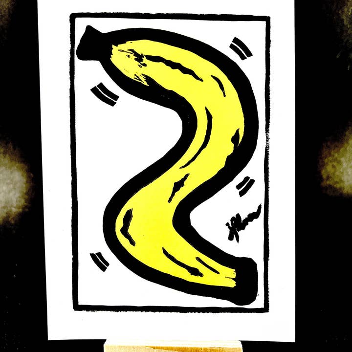 Pixel Palmer - Wholesale Art Print - Warhol meets Haring - Dancing Banana