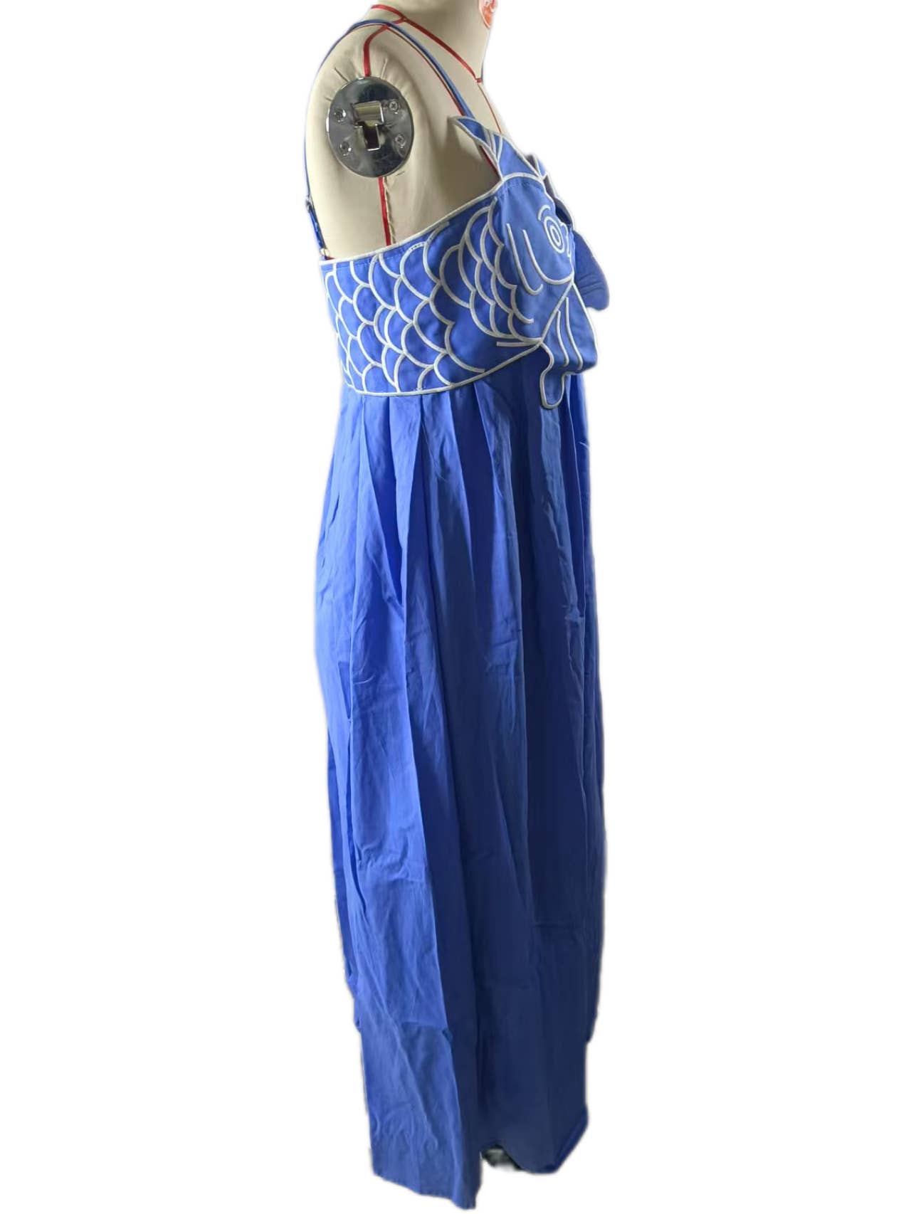 Rosa Clothing - Wholesale Dress - Women's - Vivid goldfish embroidered strappy maxi dress7