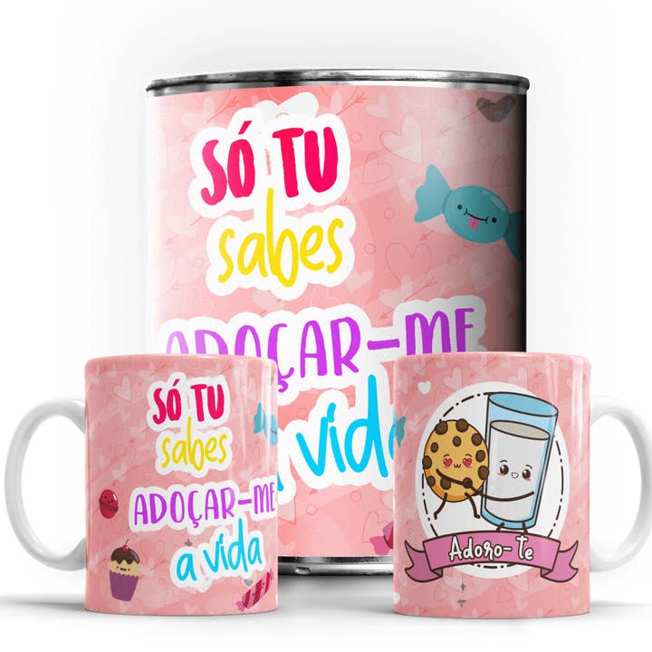 Caneca em Lata Dia dos Namorados por atacado de Bee my Gift